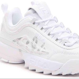 Fila White Disruptor II Script Sneaker